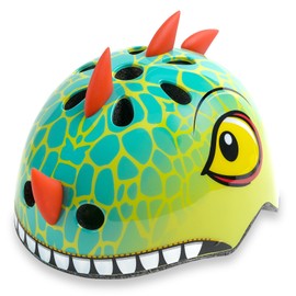 Youth Kids Bike Helmet with Dinosaur 3D Design, Adjustable Lightweight for Child Boys & Girls, Multi-Sports Helmet for Bicycle Scooter Skateboard, 2 Sizes for Kids Age 8-10-12-14 Years (Green M)