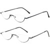 REAVEE 2 Pack Half Lens Reading Glasses Men Women Spring