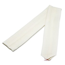 Noodle Wide Width [Pure Hair Muslin] Waist Strap Wide Thick White/Pink (240 cm) Long Size Made in Japan 100% Pure Hair - White
