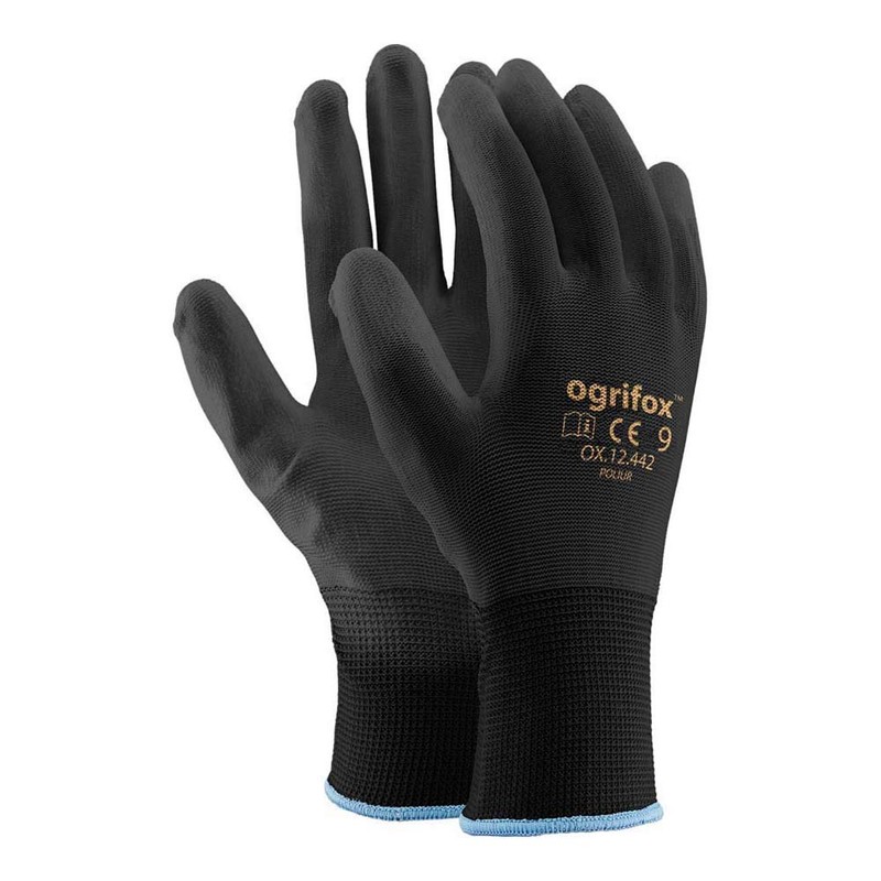Ogrifox AJS LTD® 24 Pairs Black PU Coated Nylon Work