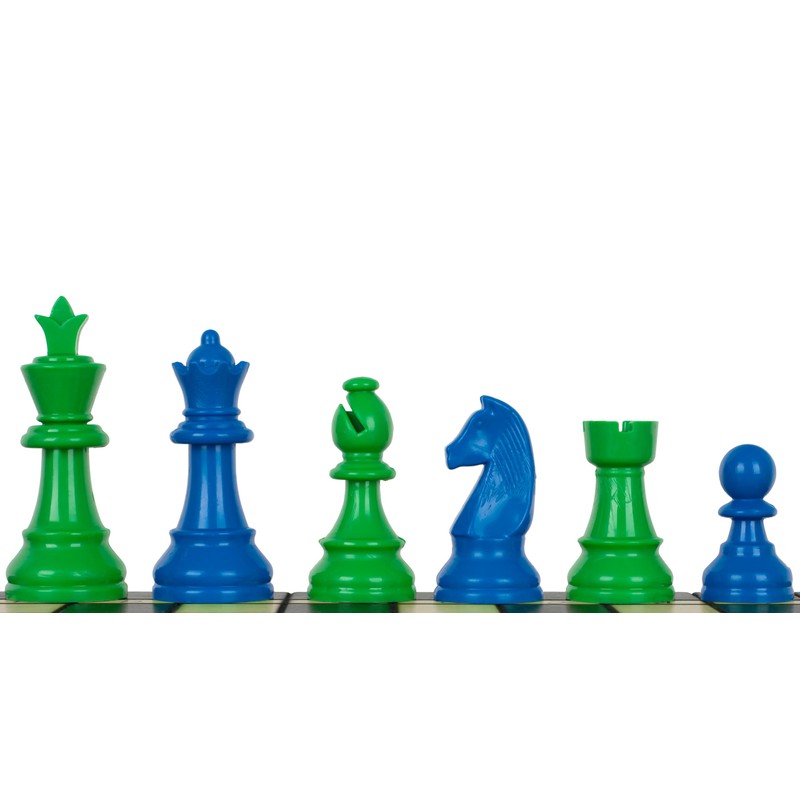 Sunrise Chess Staunton 6 Plastic Chess Pieces in Green -