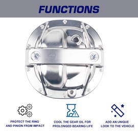 SPELAB Rear Differential Cover Billet Aluminium Alloy 8.8" Differential Cover for Ford with 10 Bolts