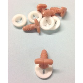 celloexpress Light Brown Cat/Feline Noses 18mm x 12mm Plastic Backs - Teddy Bear & Soft Toy Making Detailed Noses - Pack of 5