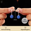 925 Sterling Silver White Crystal Dangle Hoop Earrings for Women