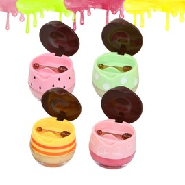 Lip Mask 4 Pcs Honeybalm Reduce Lip Lines Moisturising Anti-Cracking Honey Balm Lip Plumping Honey Strawberry Peach Green Apple