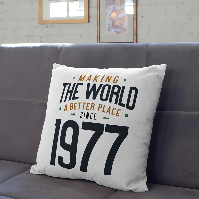 MUGFFINS 1977 Birthday Pillow Cushion Padding included - in English