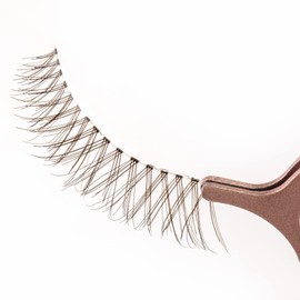 Brown Lashes 10 Pairs Clear Band Russian Strip Lashes 6D False Eyelashes Fluffy Natural Fake Lashes Soft Reusable Fake Lashes Pack Makeup (AK08)