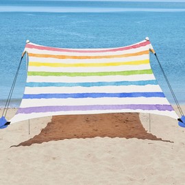 YUKIHOME Beach Tent Sun Shade Canopy Tent, UPF 50+ Camping Beach Sun Shelter 10 x 10ft 4 Pole, Lightweight, Easy Set Up and Carry