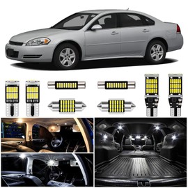WIYBYDM 13PCS White LED Interior Lights Kit for Chevy Impala 2006 2007 2008 2009 2010 2011 2012 2013 Map Dome Footwell Trunk License Plate Lights Interior Bulbs Light Package + Install Tool