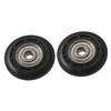 CNBTR 40x8x6mm Black Steel Plastic Coated Ball Bearing Pulley Wheel