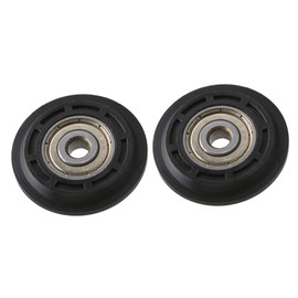 CNBTR 40x8x6mm Black Steel Plastic Coated Ball Bearing Pulley Wheel Doors Windows Partial Replacement Pack of 4