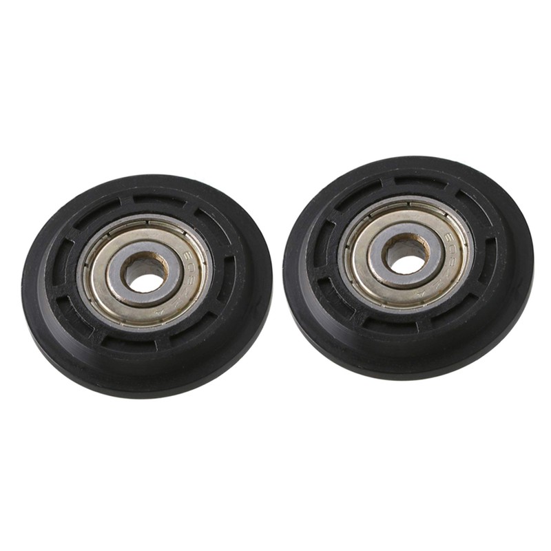 CNBTR 40x8x6mm Black Steel Plastic Coated Ball Bearing Pulley Wheel