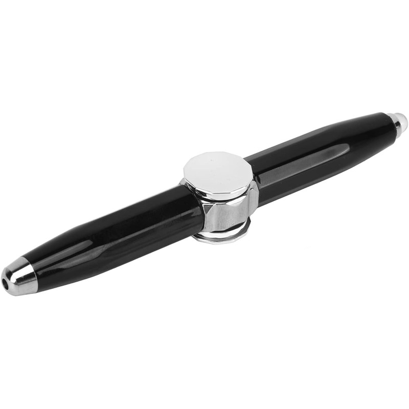 Black Spinning Pen, Writing Tool Practical Metal Fidget Pen Reflector