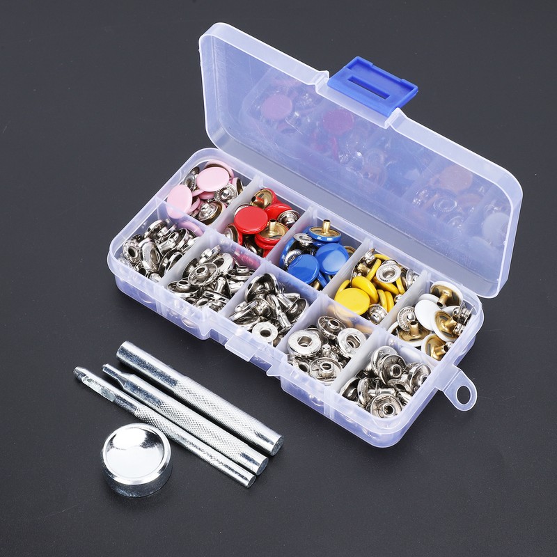 Snap Fastener Kit Metal Press Stud Leather Tich Button Tool