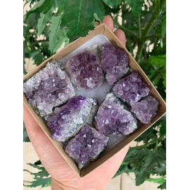 Raw Amethyst Cluster Druzy Collection Box: 6-8 oz Box Lot, 8-10 Pieces Natural Amethyst, Amethyst Geode, Raw Amethyst Druze