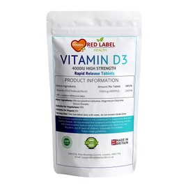 Vitamin D3 4000 IU 100 Tablets, Maximum Strength Vitamin D3 Supplement, Easy to Swallow Vitamin D3 Tablets - Made in The UK