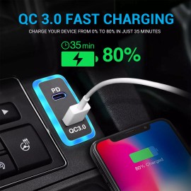Universal Car Charger Type-C PD & QC3.0 Dual USB Port  Outlet Socket For Toyota Tacoma