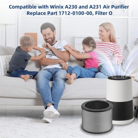 APPLIANCEMATES A230 A231 Filter Replacement for Winix A230 A231 Air Purifier, 1712-0110-00 Filter O 3-in-1 H13 True HEPA, 4 Pack