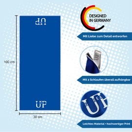 UP GREAT Sports Towel with Cooling Effect, Cooling Towel, Cooling Towel, (Blue) for Sports, Fitness, Golf, Yoga - as Advent Calendar Filling, Small Gift Christmas, Santa Claus