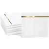 Set of 6 White Square with Brass Marble Coasters |