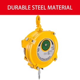 Happybuy Spring Balancer 20-33lbs (9-15kg), 1.5m Length, Retractable Tool Holder with Hook and Wire Rope, Adjustable Balancer Retractor, Hanging Holding Equipment in Yellow