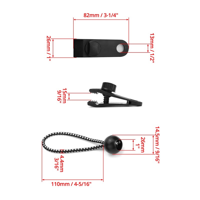 QWORK® 10 Sets Tent Clip Awning Clamp and Strong Ball