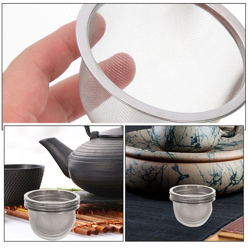 Kichvoe Teapot Strainers, 4pcs 8.2cm Stainless Steel Mesh Tea Leaves