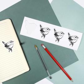 Azeeda 4 x 'Wren Bird' White Premium Vinyl Decal Stickers – Waterproof, Durable & Easy to Apply - Ideal for Car Bumpers, Windows, Bins and More (DW00024873)