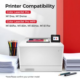 204A Toner Cartridge Set 4-Pack High Yield Replacement for HP 204A 204X CF510A CF511A CF512A CF513A Compatible with HP Color Laserjet Pro MFP M180fw M181fw M180n M180nw M154a M154nw Printer Ink Black
