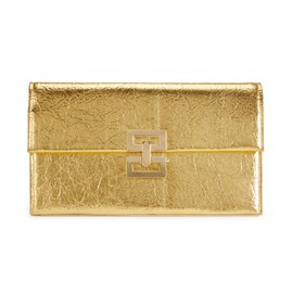 BRYCTSISEN Clutch Purses for Women Evening/Wedding Crossbody Bag (Gilded Gold-PU)