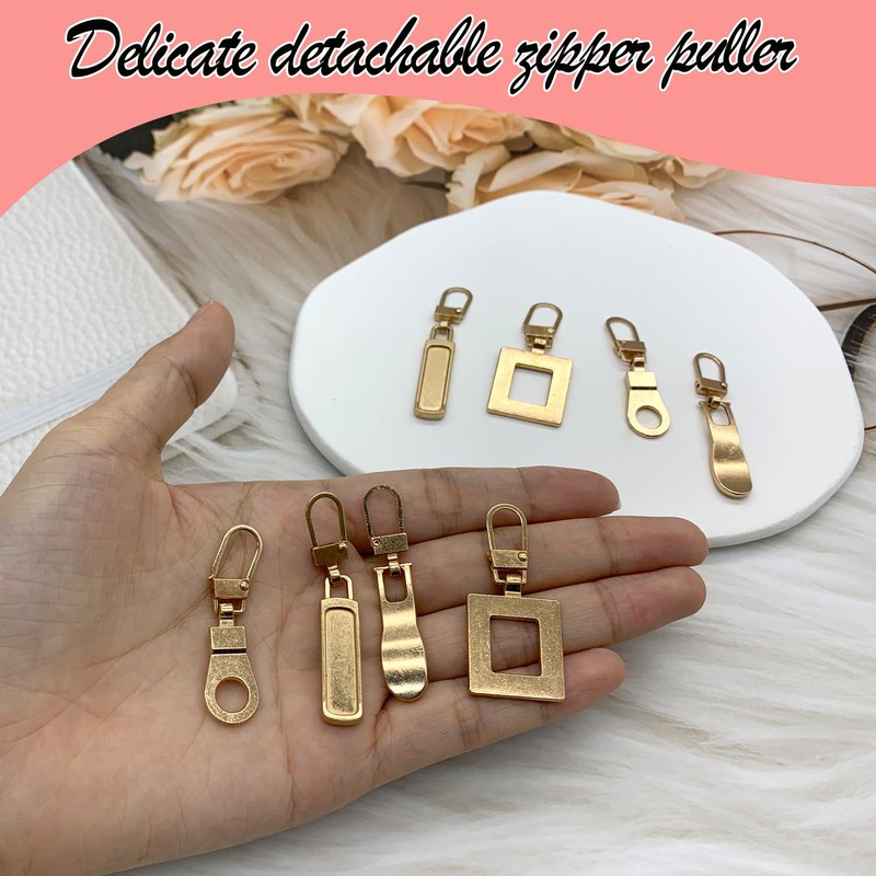 DHER Zip Pendant Removable Zip Puller Metal Zipper Pull Replacement