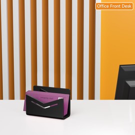 Beego Envelope and Mail Organizer Countertop - Black Acrylic Desk Organizer Letter Holder Desktop File Sorter Bill Document Folder Rack for Office, Home, School Desk Organization