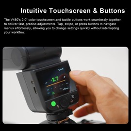 Godox V480 C TTL Flash for Canon Cameras GN50 High Power 1/8000s HSS 650 Flashes 2.4G Wireless Touchscreen Speedlight