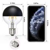 KarlunKoy Half Chrome Light Bulbs,Dimmable 6W (Eqv.60W) LED Edison Bulbs,Soft