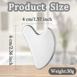 Gua Sha Tool, Stainless Steel Guasha Scraping Board, Massage Tool, Face Massager with for Relieve Wrinkle Eye Puffiness, Body Muscle Relaxing, Improve Eye Puffiness, Skin Neck Care