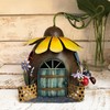 Metal Fairy Sunflower House Outdoor Garden Patio Sculpture Decorative Ornament