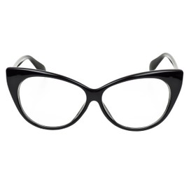 iB-iP Damen Cateye Vintage Kunststoff Rahmen Retro-mode Brillen Mit Klarer Linse, Größe: Einheitsgröße, Schwarz