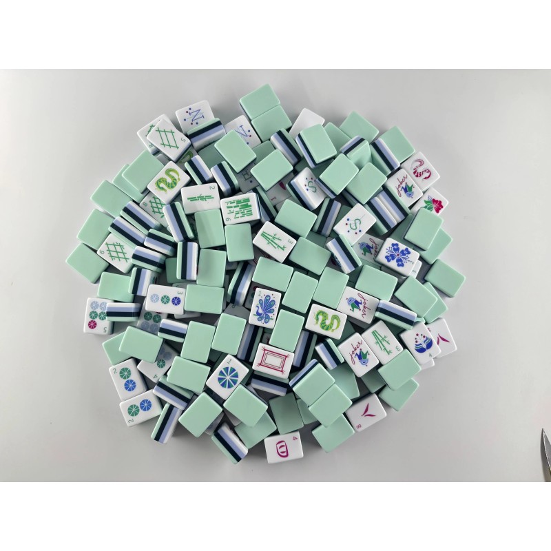 4-layer Professional Mahjong Tiles American Set 160-tile Pale Blue Acrylic