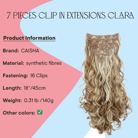 CAISHA XL 18" 7 Pieces Set CLIP IN EXTENSIONS Hairpiece Wavy Dark Blonde Mix CE14a-1