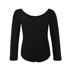 Soudittur Ballet Leotard, Girls' Long Sleeve, Children's Ballet Leotard, Cotton Ballet Body Dance Bodysuit, Gymnastics Leotard for Women, Size 110-170, black