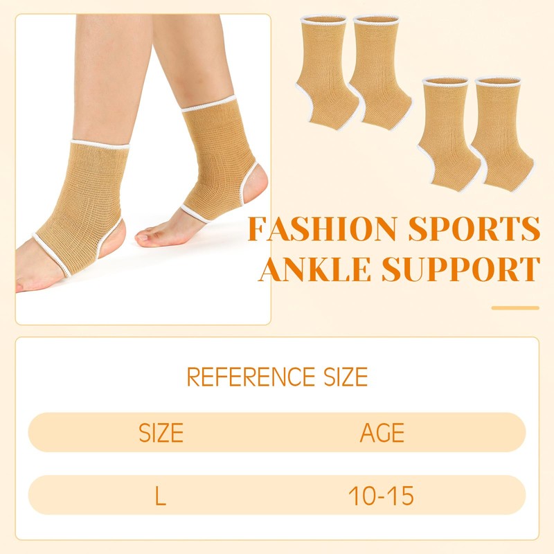 Haysandy 4 Pieces/ 2 Pair Kids Ankle Support Brace Elastic
