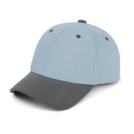 Baby Baesball Hat Toddler Baseball Cap Colorblock Cotton Girl Boy Sun Hats Infant Adjustable Size Summer Spring Autumn for 6M-6Y Blue Grey 6-24 Months