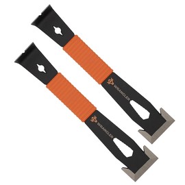 Wrangler Tools - 9.5-inch Flat Scraper Bar - Nail Puller - Trim Bar - Shock Absorbing Grip - Bolt Remover - Wide Winged Ends - 2 Pack