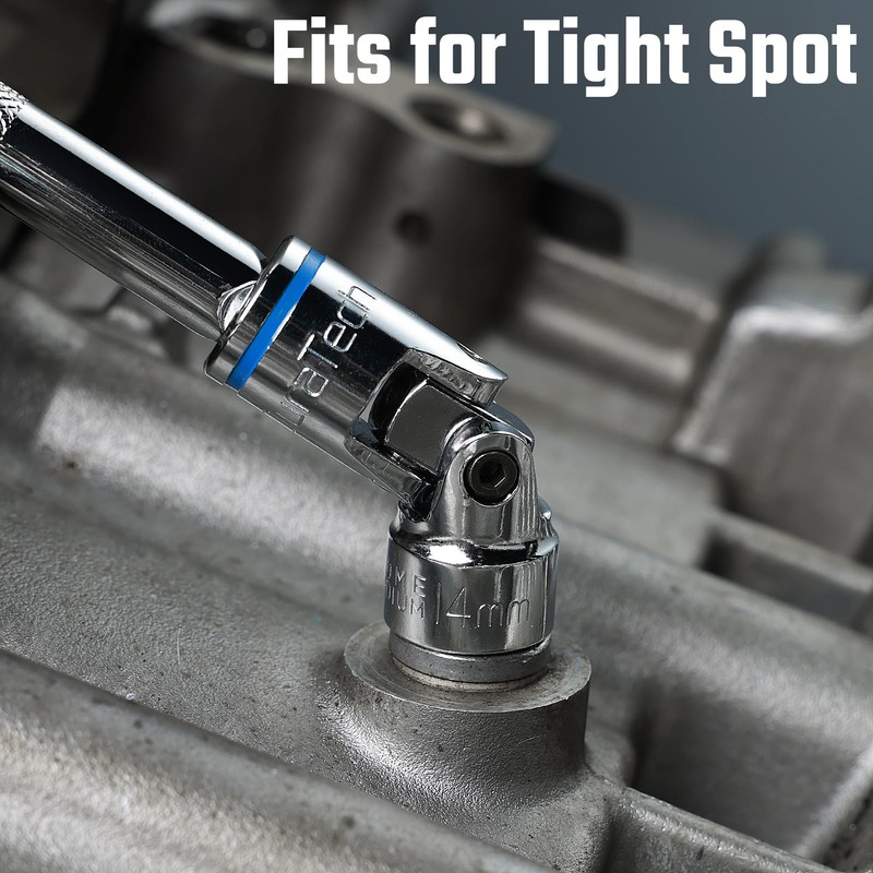 DURATECH 3/8" Drive Universal Joint Socket Set, Swivel Socket Set,