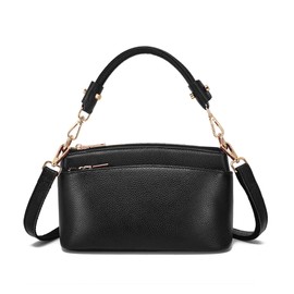 imeetu Women's Shoulder Bag, High Quality Genuine Leather, 3-Way Storage, Handbag, Cross-body Shoulder Bag, High Visibility, Freestanding, Lightweight, Small, Stylish, Large Capacity, Soft, Simple,