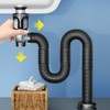 QruiLanTu Bathroom Sink Drain Kit Flexible Expandable P-Trap Sink Drain