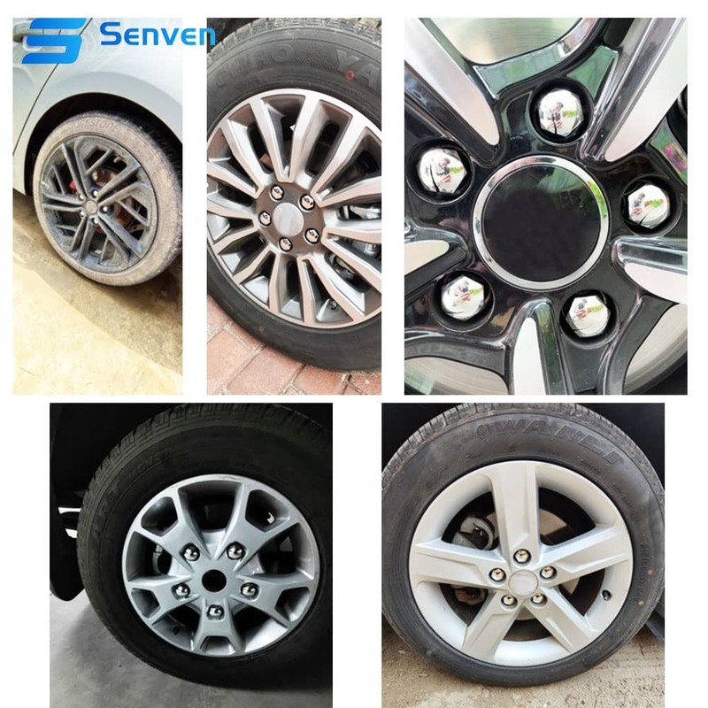 senvenelec 20pcs (Silver) 19mm Automotive Universal Plastic Tyre Nut Nut
