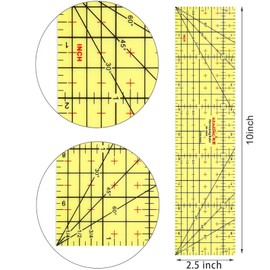 Hot Ironing Ruler with Inches System,sewing ruler,Hot Ironing Measuring Ruler,Hot Hemmer Ruler Heat Resistant Ruler Sewing Tools for Electric Iron Home Ironing Work 10 * 2.5 Inches.