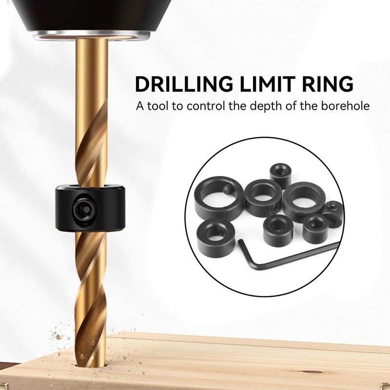 1 Set Drill Depth Stop,Step Drill Bit Depth Stop Collar