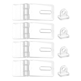 QUARKZMAN 4pcs 41x16mm Acrylic Hasp Clasp Clear Acrylic Hasp Buckle Mini Hinge Hasp for Jewelry Box Small Box